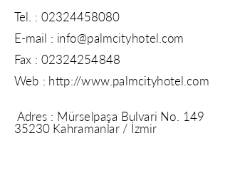 Palm City Hotel iletiim bilgileri